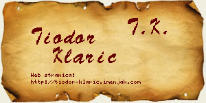 Tiodor Klarić vizit kartica